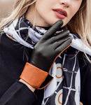 YISEVEN Women's  Sheepskin Cuffed Leather Gloves YISEVEN