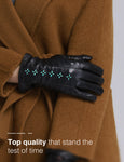 YISEVEN Women Winter Sheepskin  Leather Gloves YISEVEN