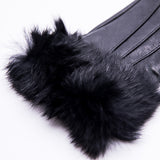 YISEVEN Women's Sheepskin Leather Rabbit Fur Gloves YISEVEN