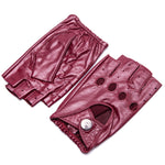 YISEVEN Women's Fingerless Leather Gloves YISEVEN