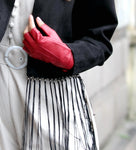 YISEVEN Women's Fingerless Lambskin  Leather Gloves YISEVEN