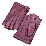 YISEVEN Women's Fingerless Lambskin  Leather Gloves YISEVEN