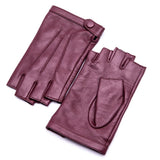 YISEVEN Women's Fingerless Lambskin  Leather Gloves YISEVEN