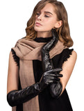 YISEVEN Women Touchscreen Long Opera Leather Gloves YISEVEN