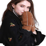 YISEVEN Women's  Lambskin Shearling Leather  Gloves(Mittens) YISEVEN